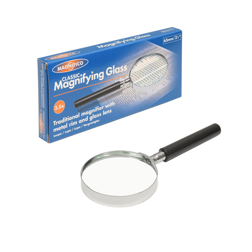 Magnifico Classic Magnifying Glass with 2½"/63mm lens (2.5x)